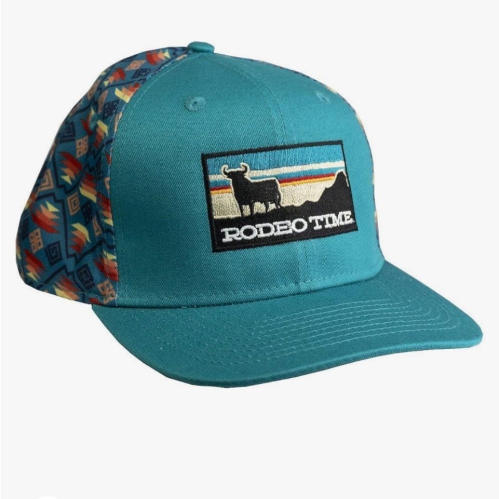 Dale Brisby Sunset Santa Fe back & Teal “Rodeo Time” front cap